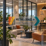 Transparent sticker for indoor signage