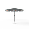 Parasol with logo print, Ø 250 cm, 6 segments alternately printed with 2 different designs
