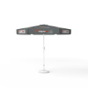 Parasol with logo print, Ø 250 cm, 6 segments alternately printed with 2 different designs