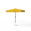 Parasol with logo print, Ø 250 cm, 6 segments alternately printed with 2 different designs