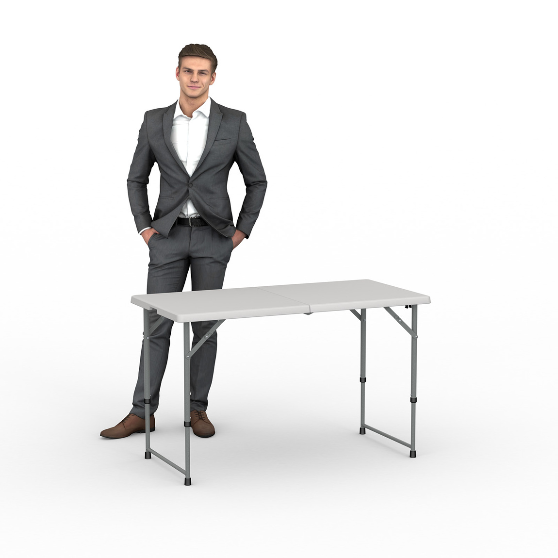 Rectangular folding table, 121 x 60 x 74 cm
