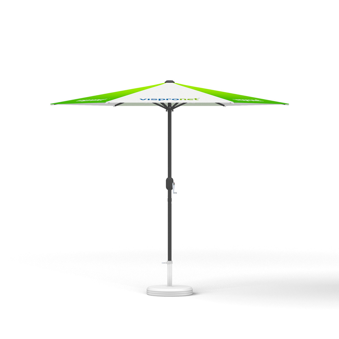 Small umbrella with crank ø 250 cm, without valance, frame anthracite