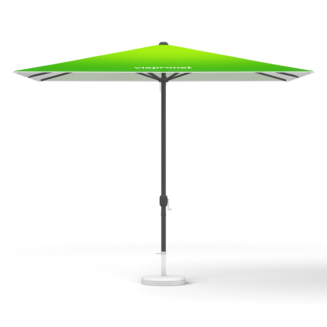 Small umbrellas with crank, square, without valance, 300 x 300 cm