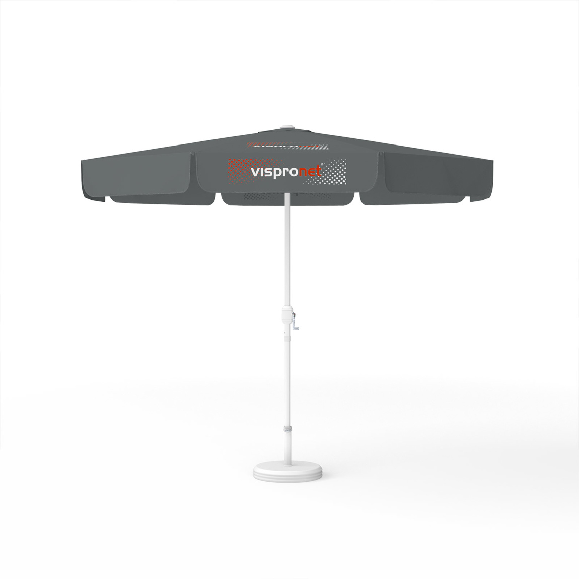 Parasol with logo print, Ø 300 cm, 2 segments printed