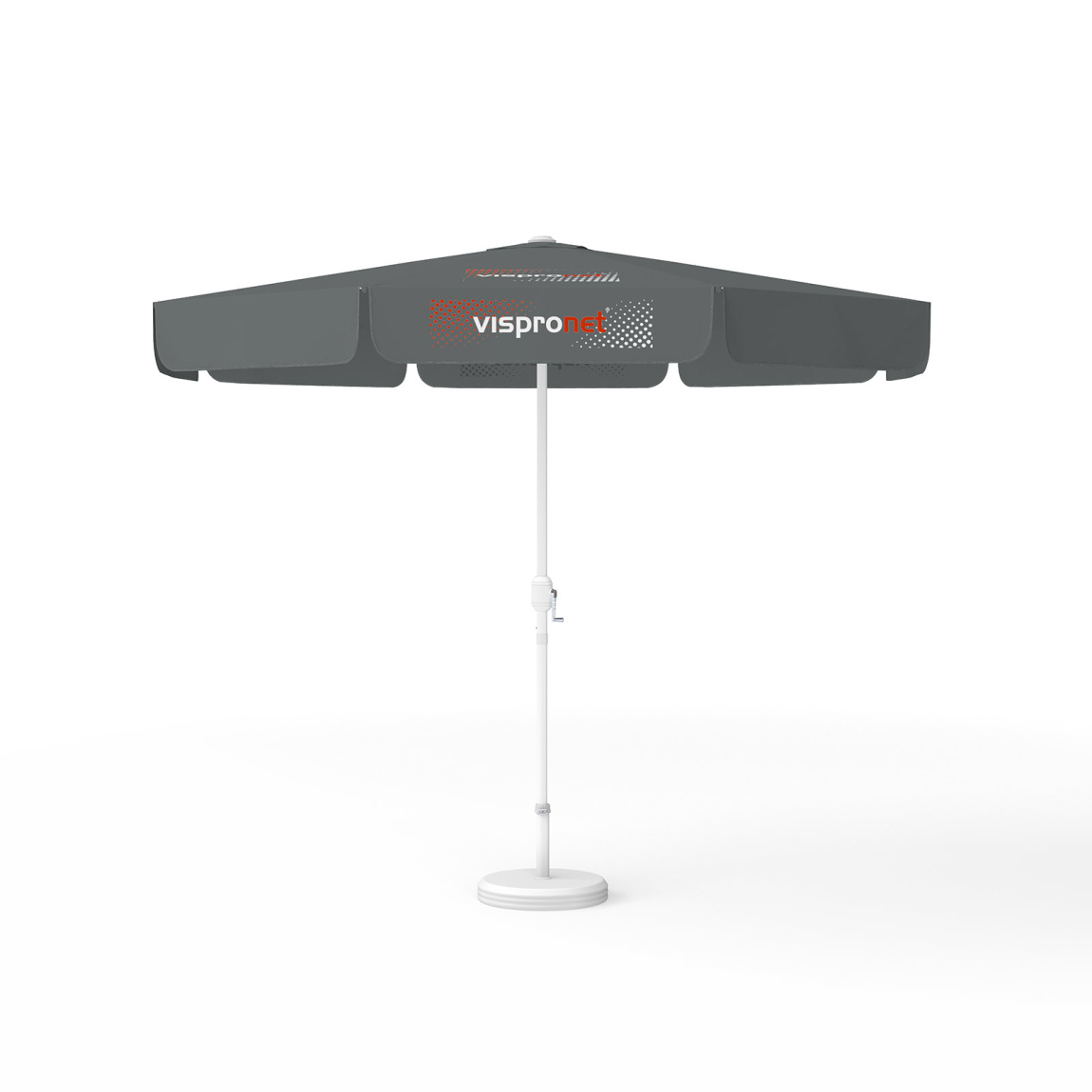 Parasol with logo print, Ø 300 cm, 4 segments printed with the same design