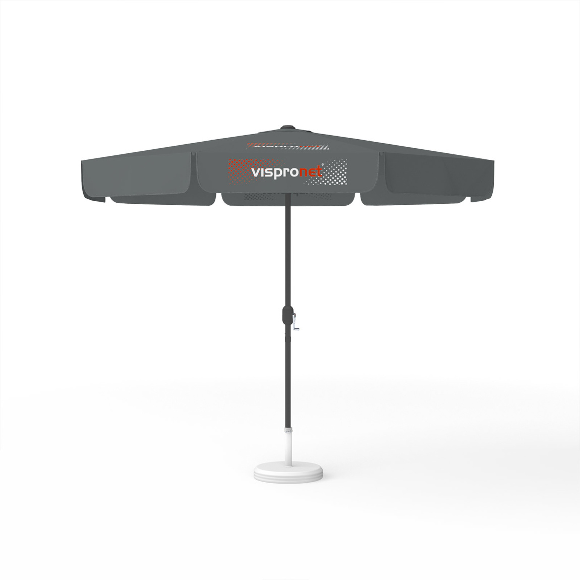 Parasol with logo print, Ø 300 cm, 2 segments printed