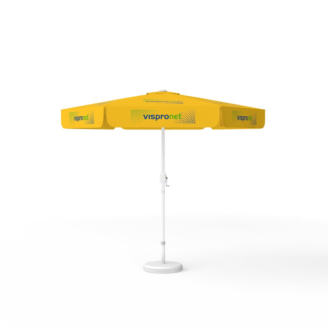 Parasol with logo print, Ø 250 cm, all 6 segments printed with the same design