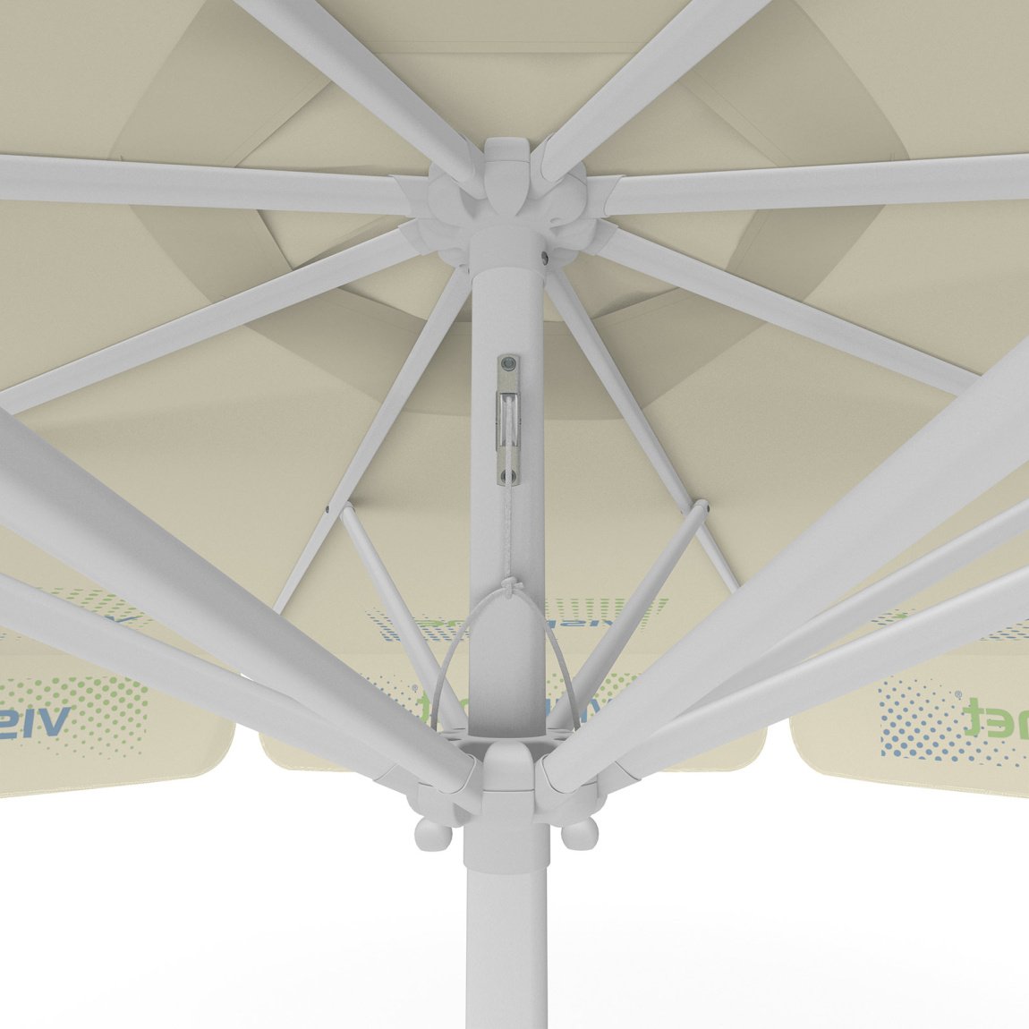 Sonnenschirm mit Logodruck, ø 300 cm, Detail Seilzug