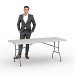 Rectangular folding table, 180 x 75 x 74 cm