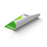 White film: printed design on the front, unprinted areas and reverse side are white