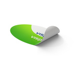 White film: printed design on the front, unprinted areas and reverse side are white