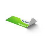 White film: printed design on the front, unprinted areas and reverse side are white