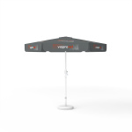 Parasol with logo print, Ø 250 cm, all 6 segments printed with the same design