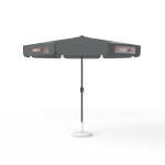 Parasol with logo print, Ø 300 cm, 4 segments printed alternately with 2 different designs