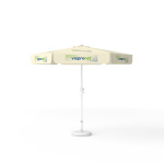Parasol with logo print, Ø 250 cm, all 6 segments printed with the same design