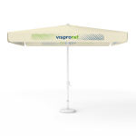 Sonnenschirm mit Logodruck, 300 x 300 cm, 4 Volants mit 2 Motiven im Wechsel bedruckt
