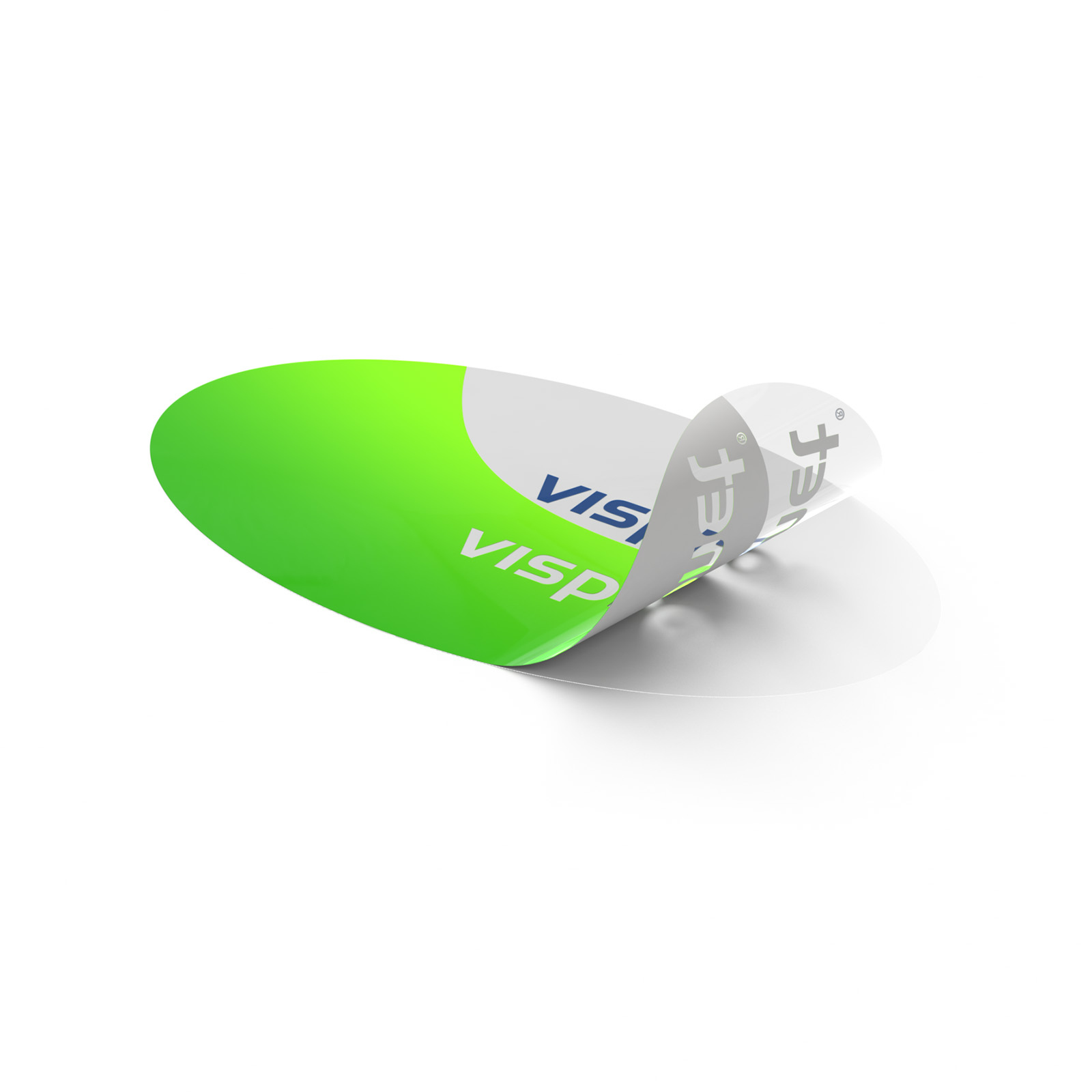 White ink behind colors: printed design is opaque, unprinted areas are transparent