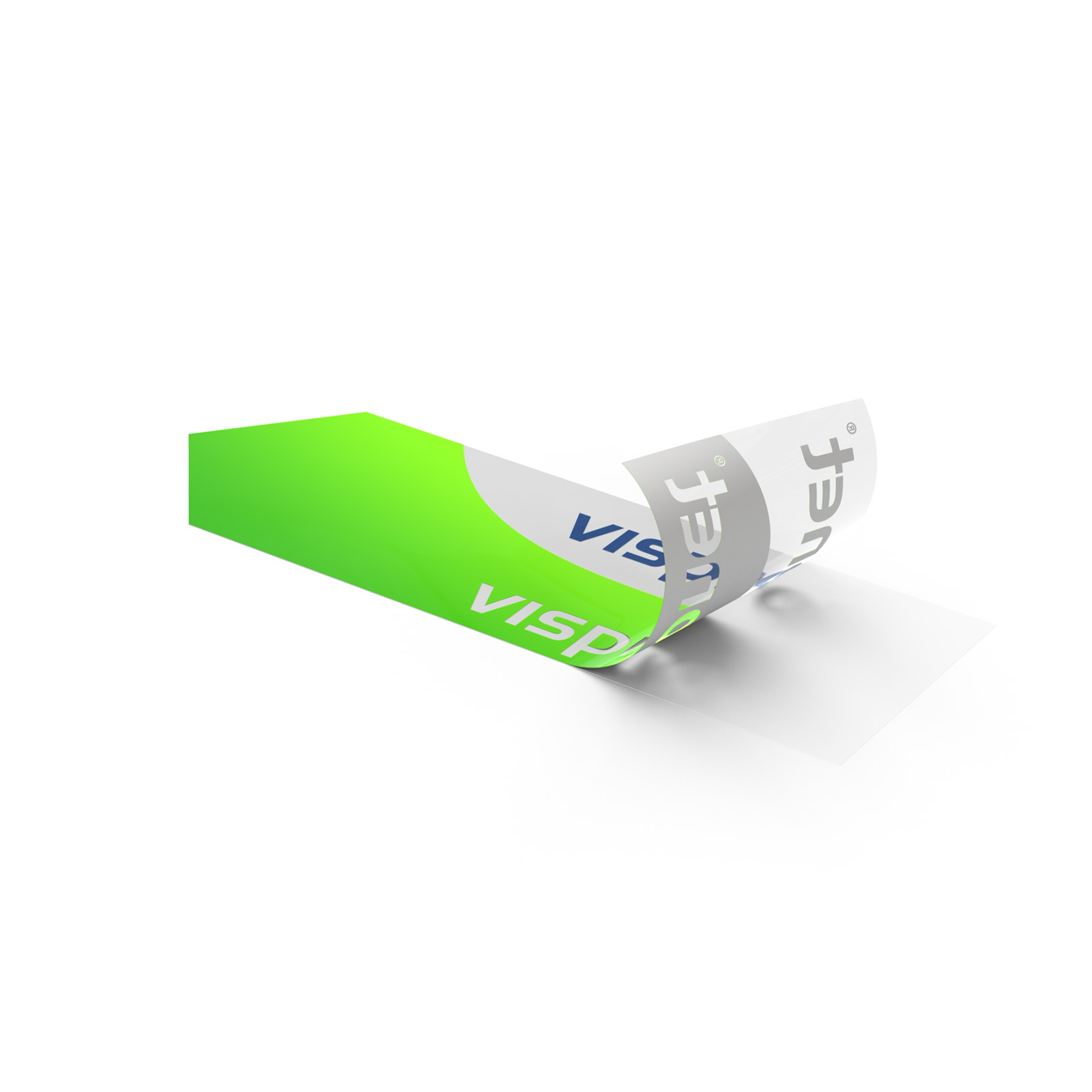 White ink behind colors: printed design is opaque, unprinted areas are transparent