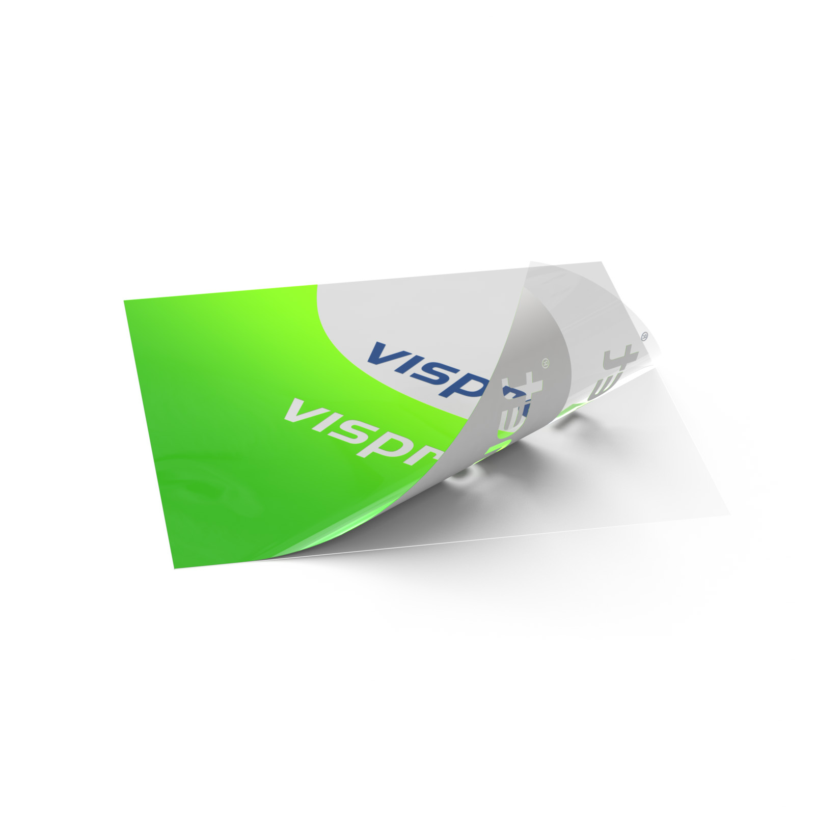 White ink behind colors: printed design is opaque, unprinted areas are transparent