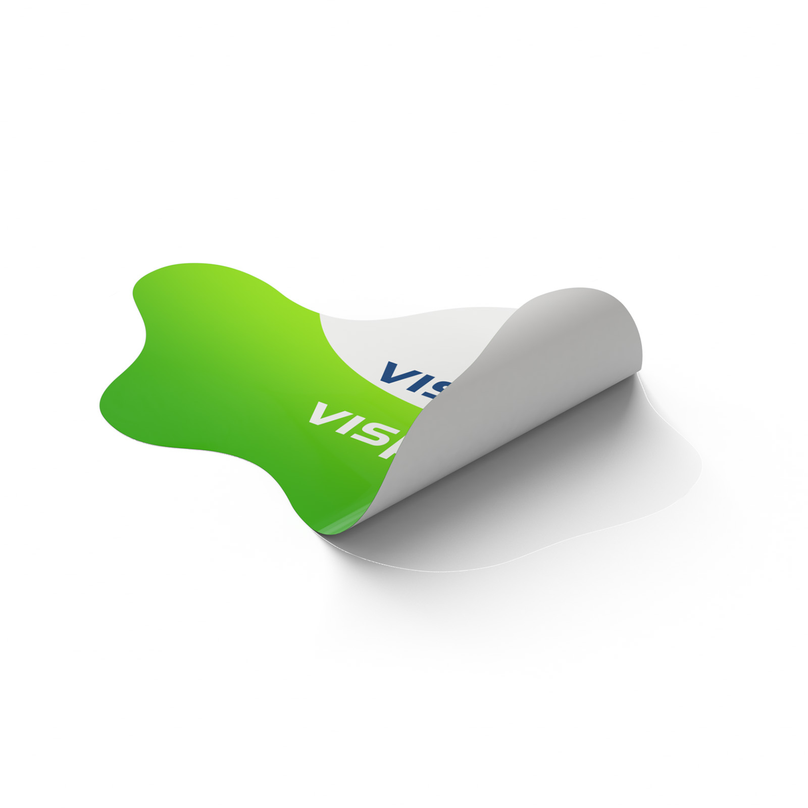 White film: printed design on the front, unprinted areas and reverse side are white