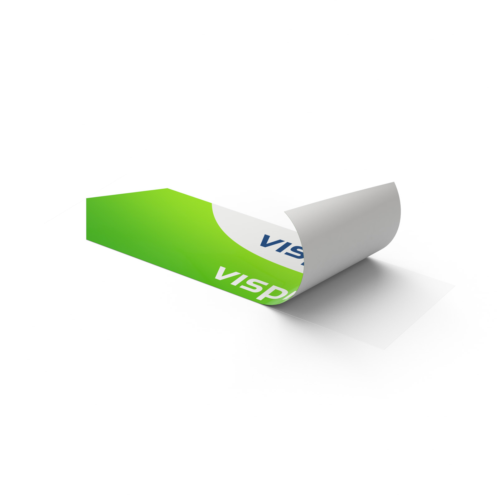 White film: printed design on the front, unprinted areas and reverse side are white