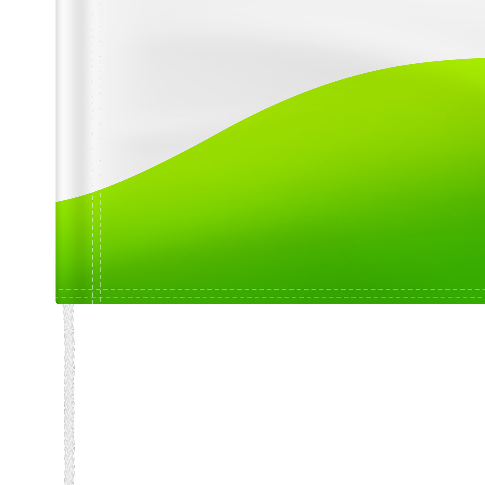 Small flag with cord, detail below: cord for attachment