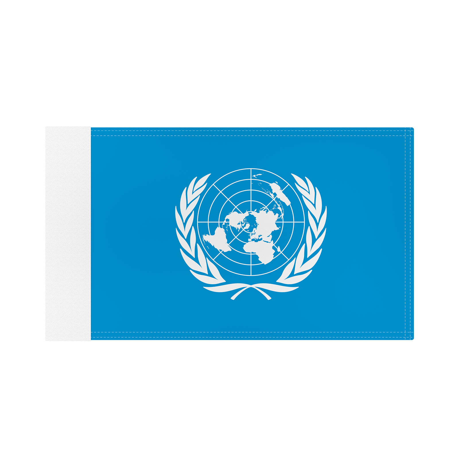 Small flag with pole hem, UN