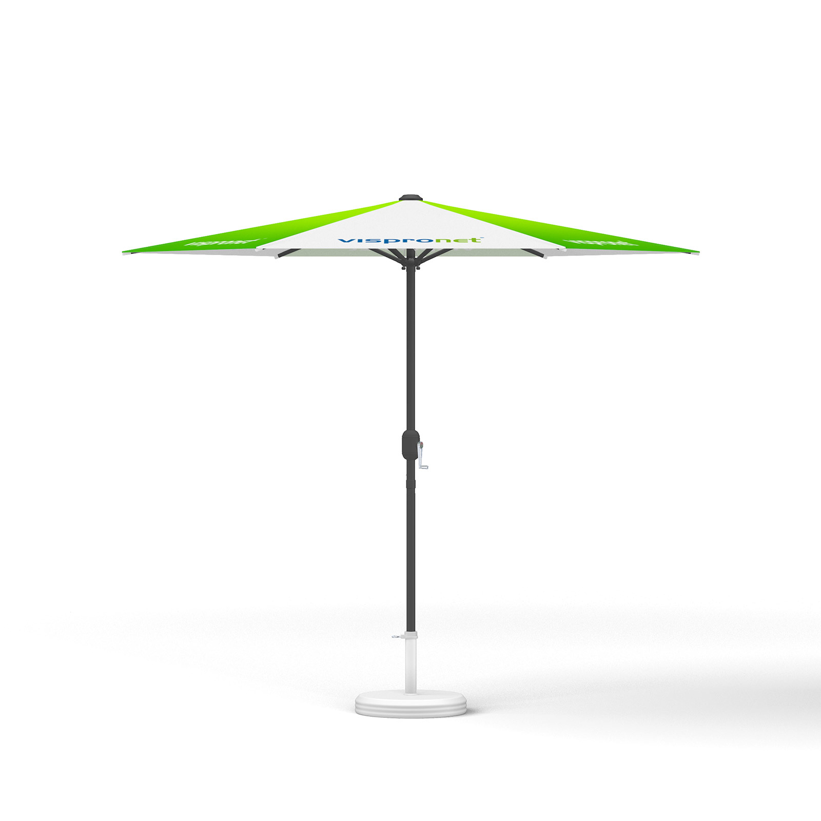 Small umbrella with crank ø 250 cm, without valance, frame anthracite