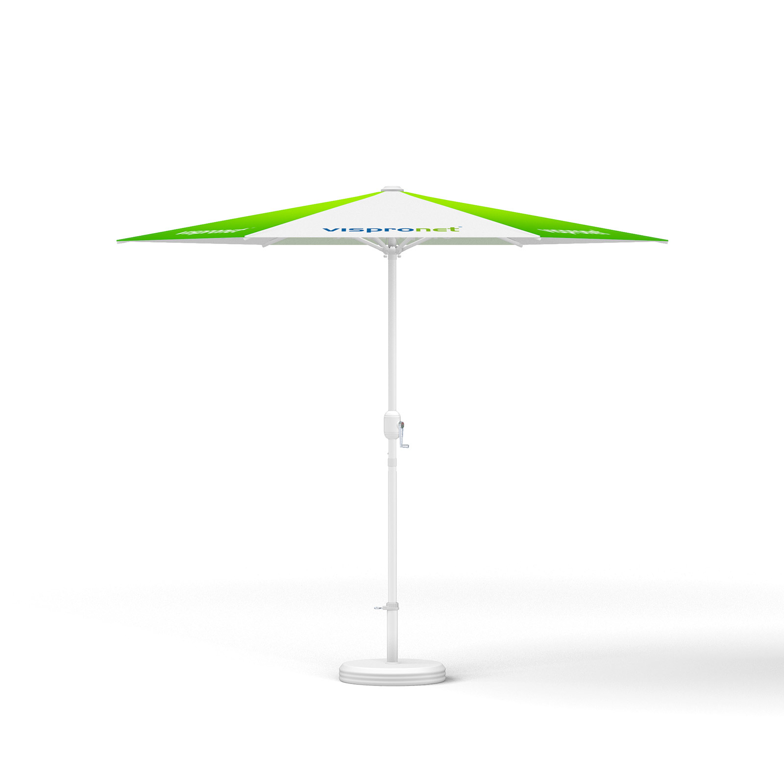 Small umbrella with crank ø 250 cm, without valance, white frame