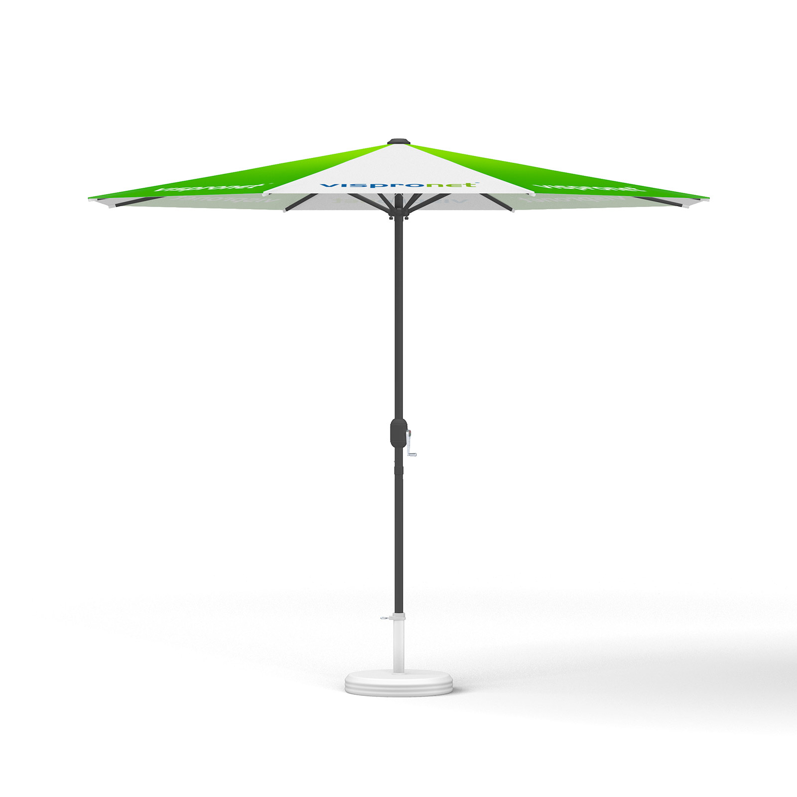 Small umbrella with crank ø 300 cm, without valance, frame anthracite