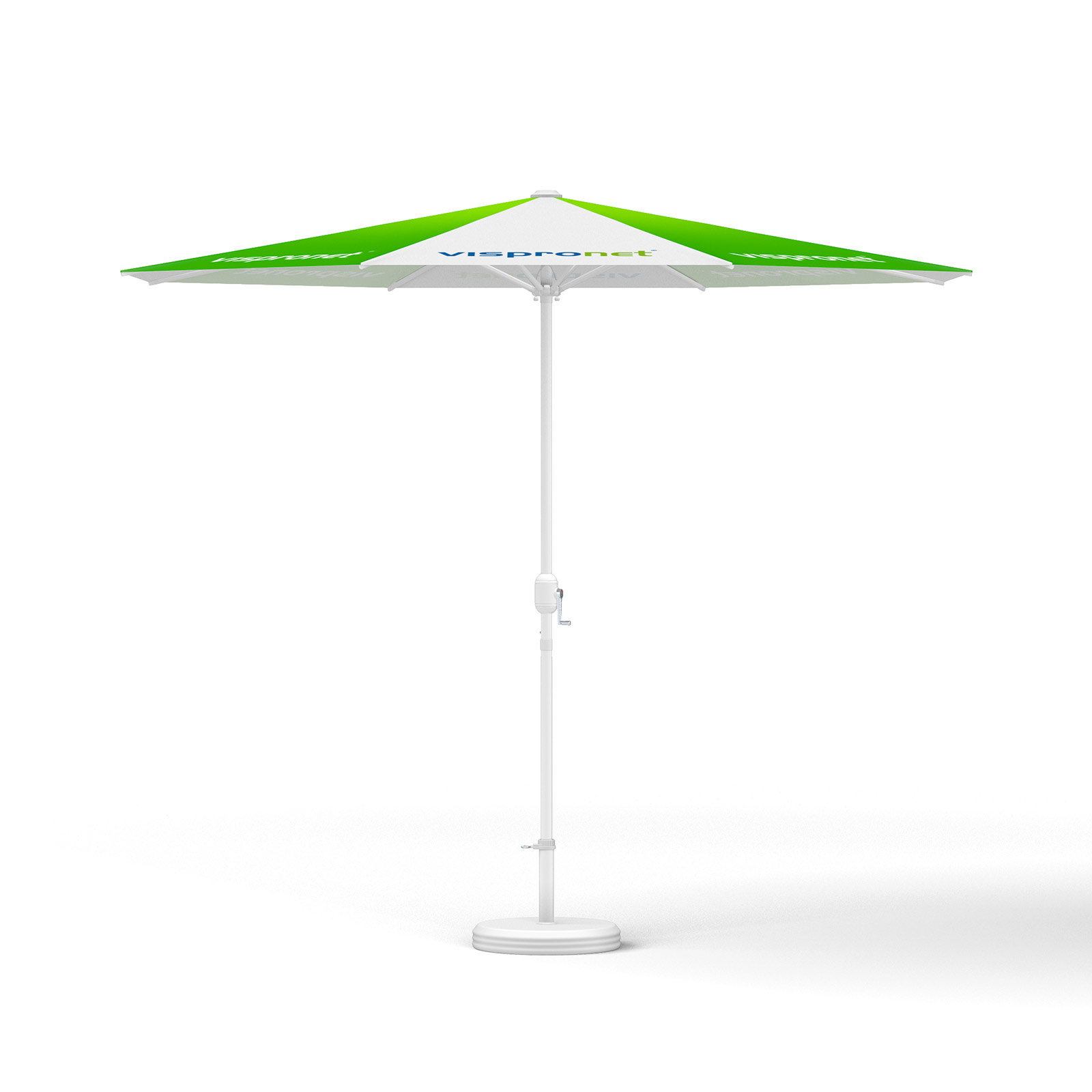 Small umbrella with crank ø 300 cm, without valance, white frame