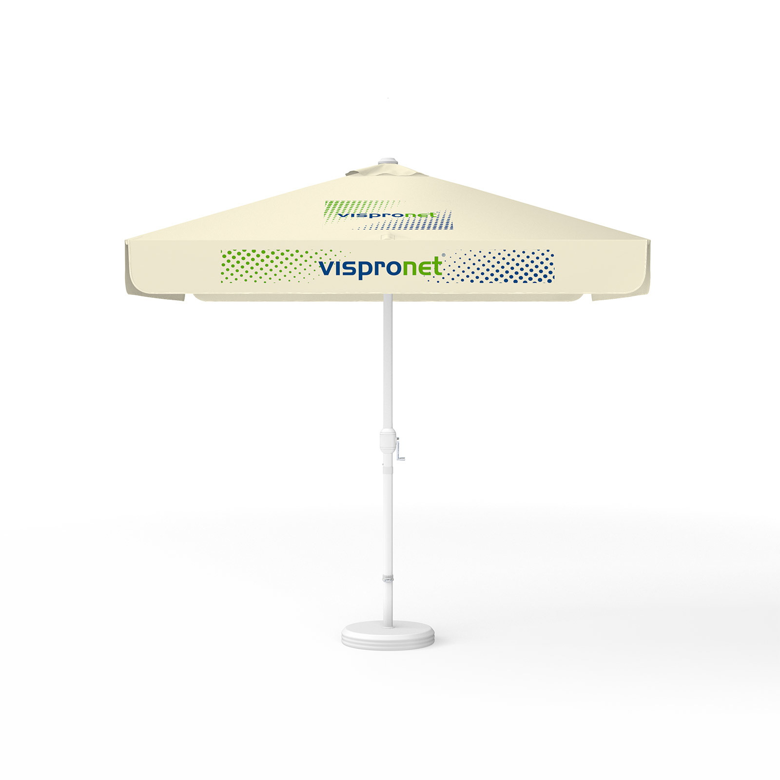 Parasol with logo print, 250 x 250 cm, 2 segments printed