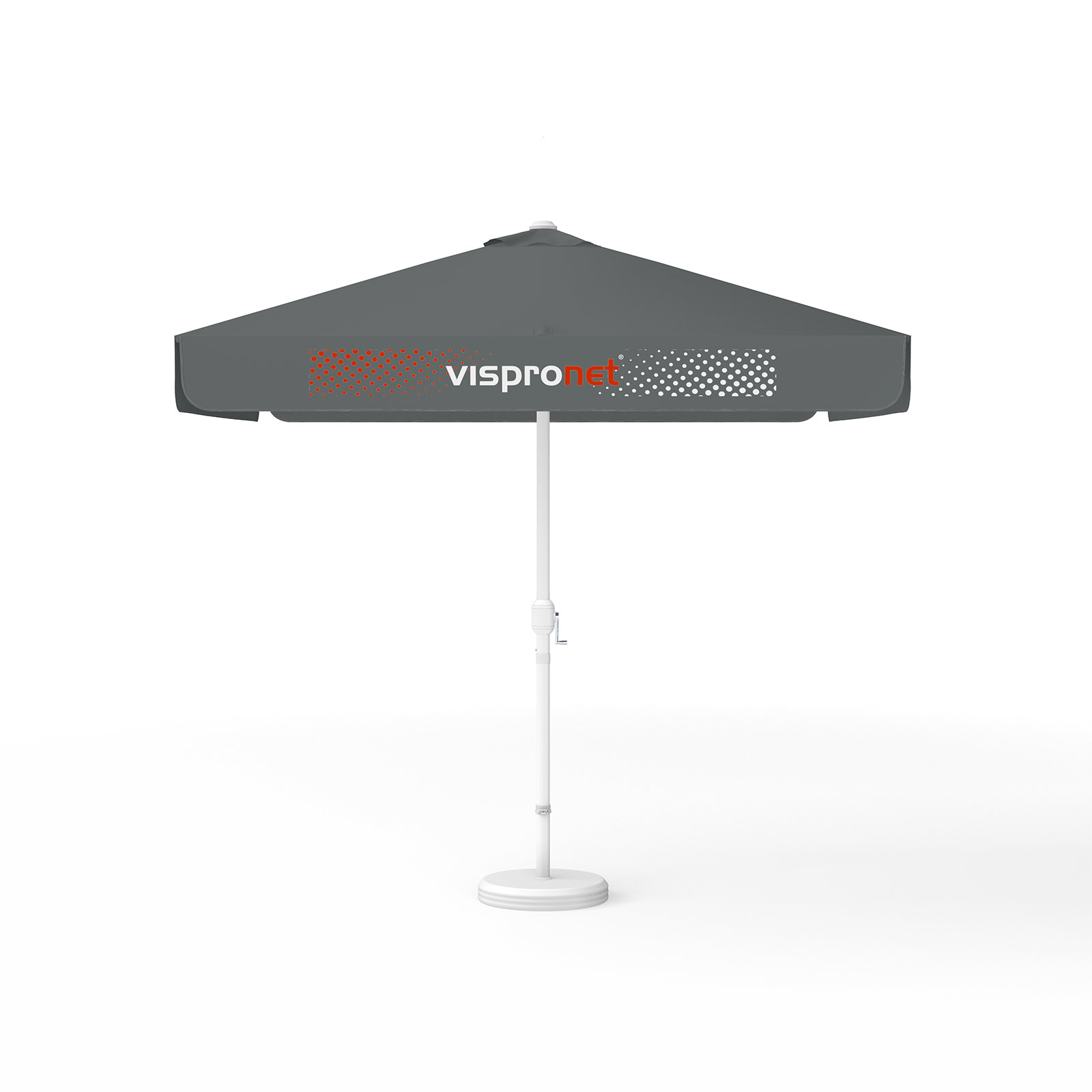 Parasol with logo print, 250 x 250 cm, all 4 valances printed with 1 design