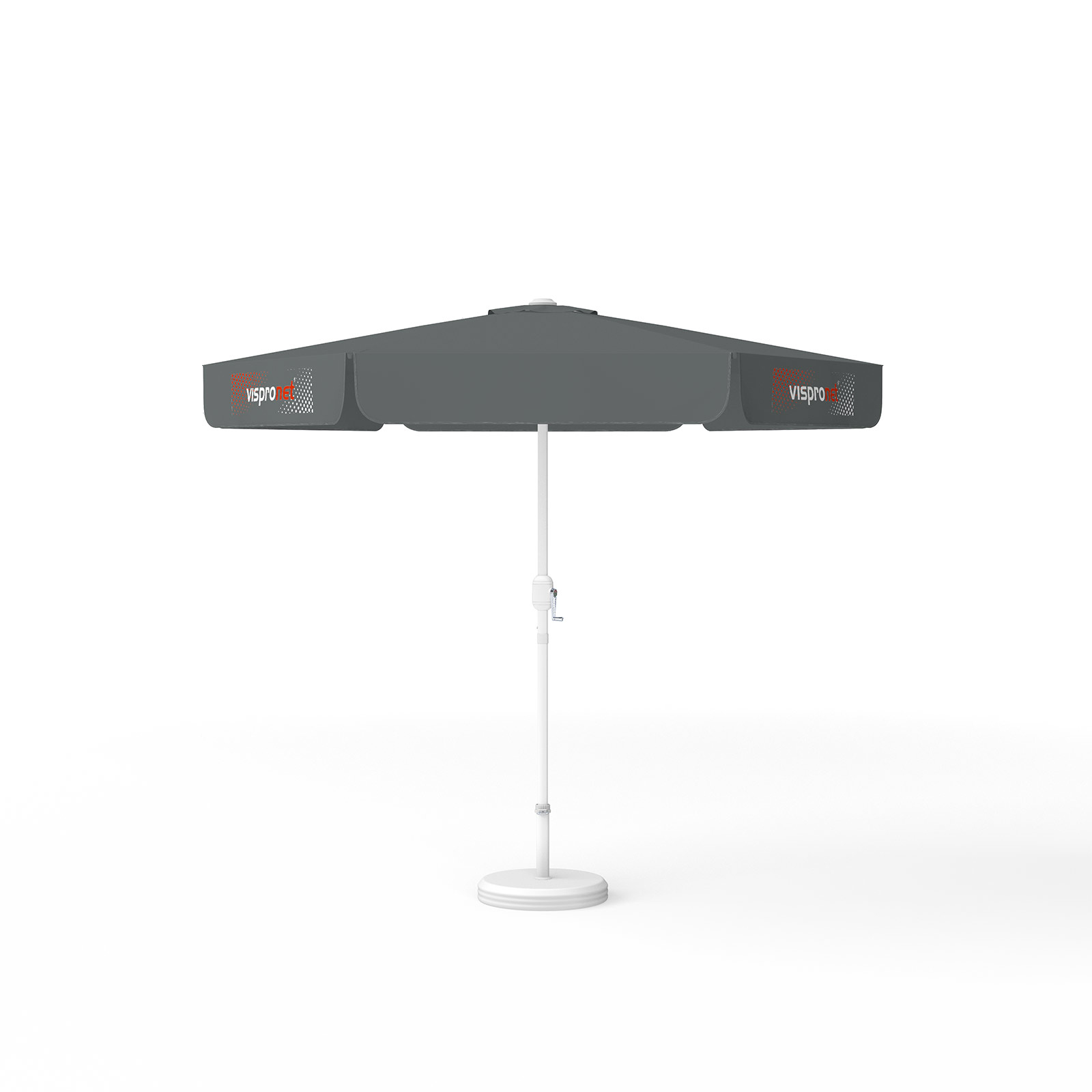 Parasol with logo print, ø 250 cm, 3 printed valances