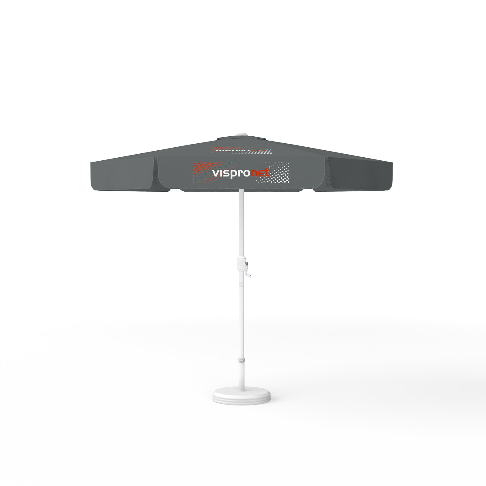 Parasol with logo print, ø 250 cm, 3 printed segments