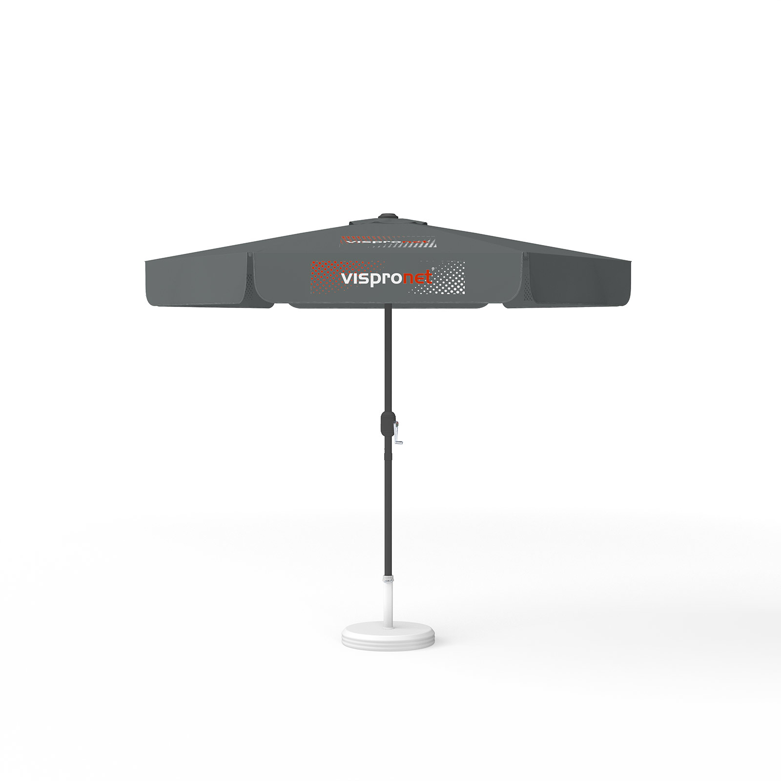 Parasol with logo print, ø 250 cm, 3 printed segments