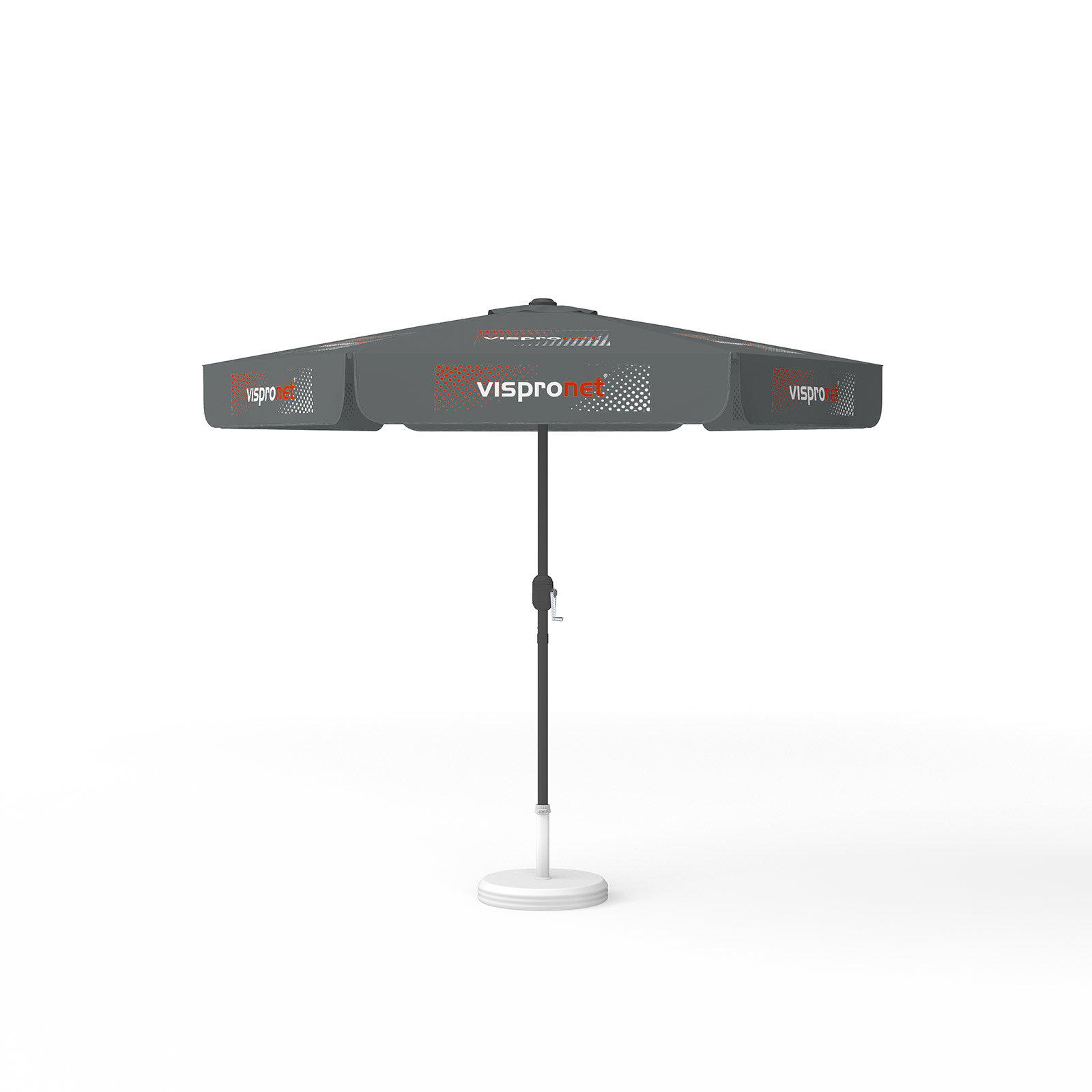 Parasol with logo print, ø 250 cm, all 6 segments printed with 1 design
