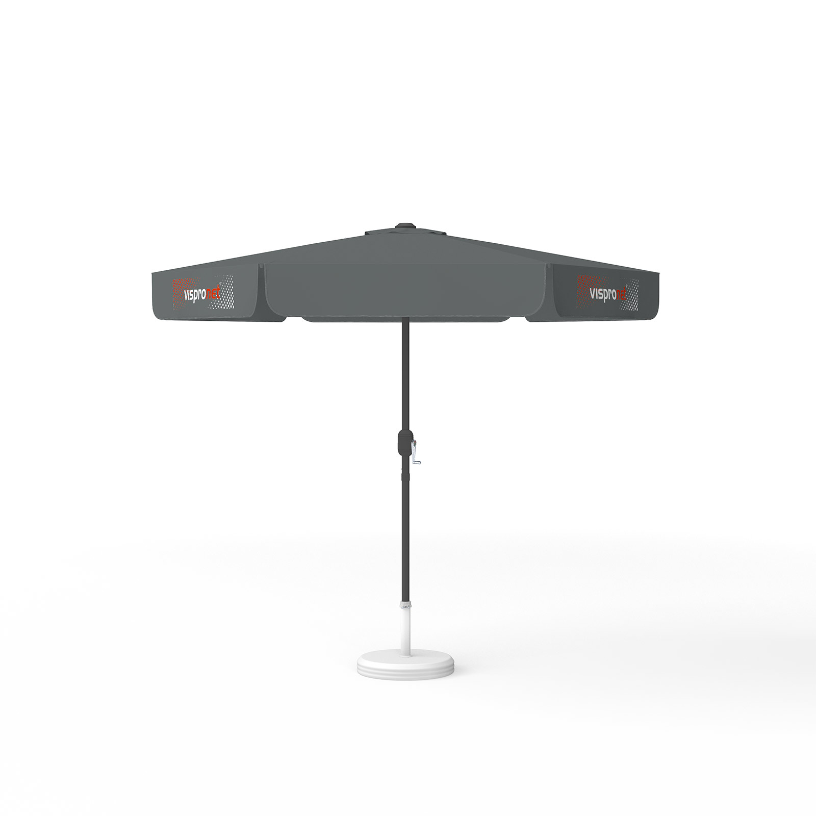 Parasol with logo print, ø 250 cm, 3 printed valances