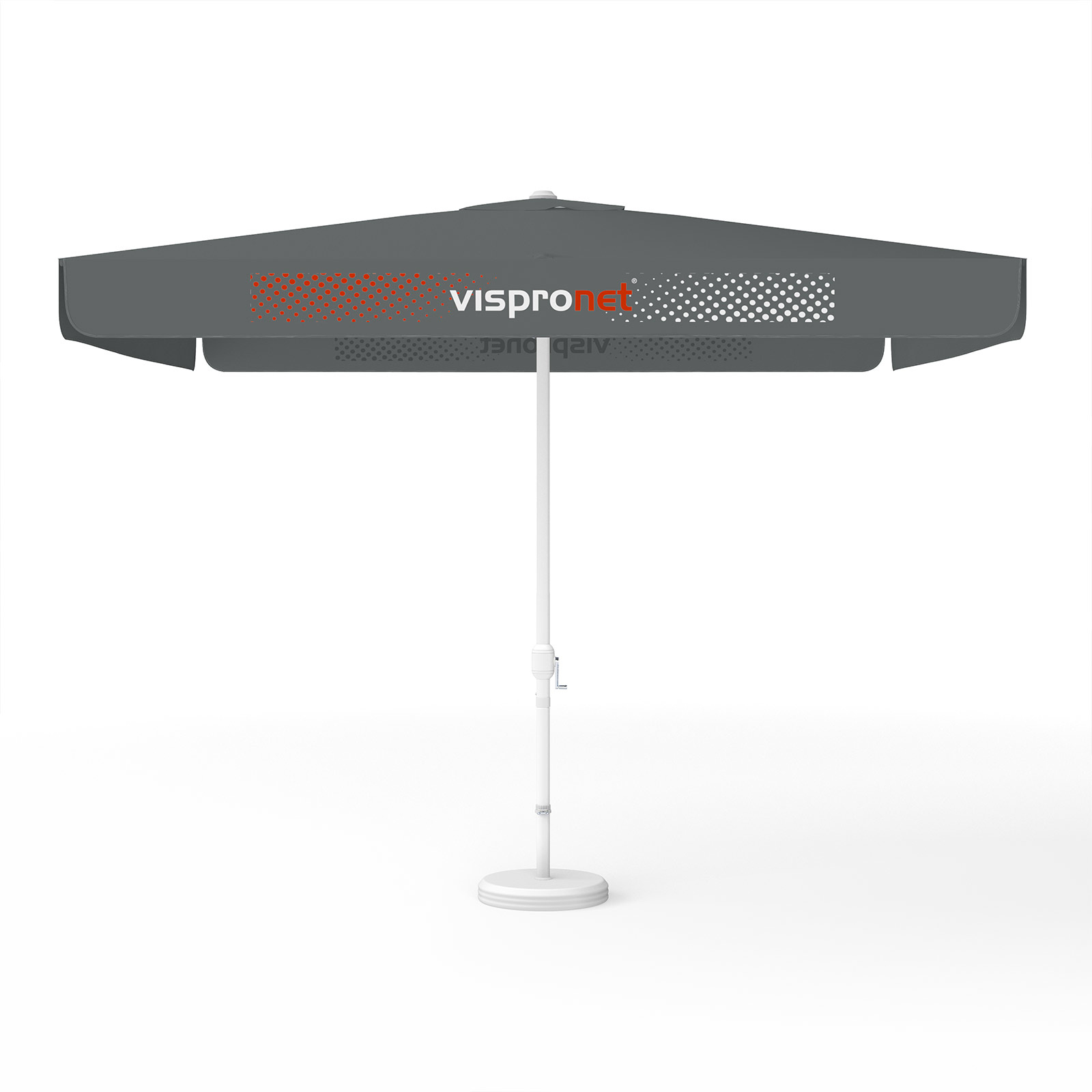 Parasol with logo print, 300 x 300 cm, 2 printed valances