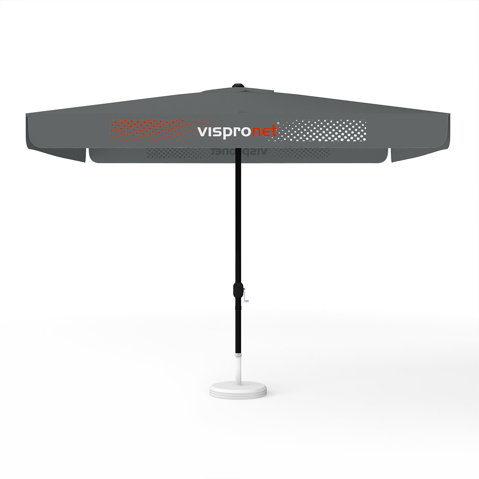 Parasol with logo print, 300 x 300 cm, 2 printed valances