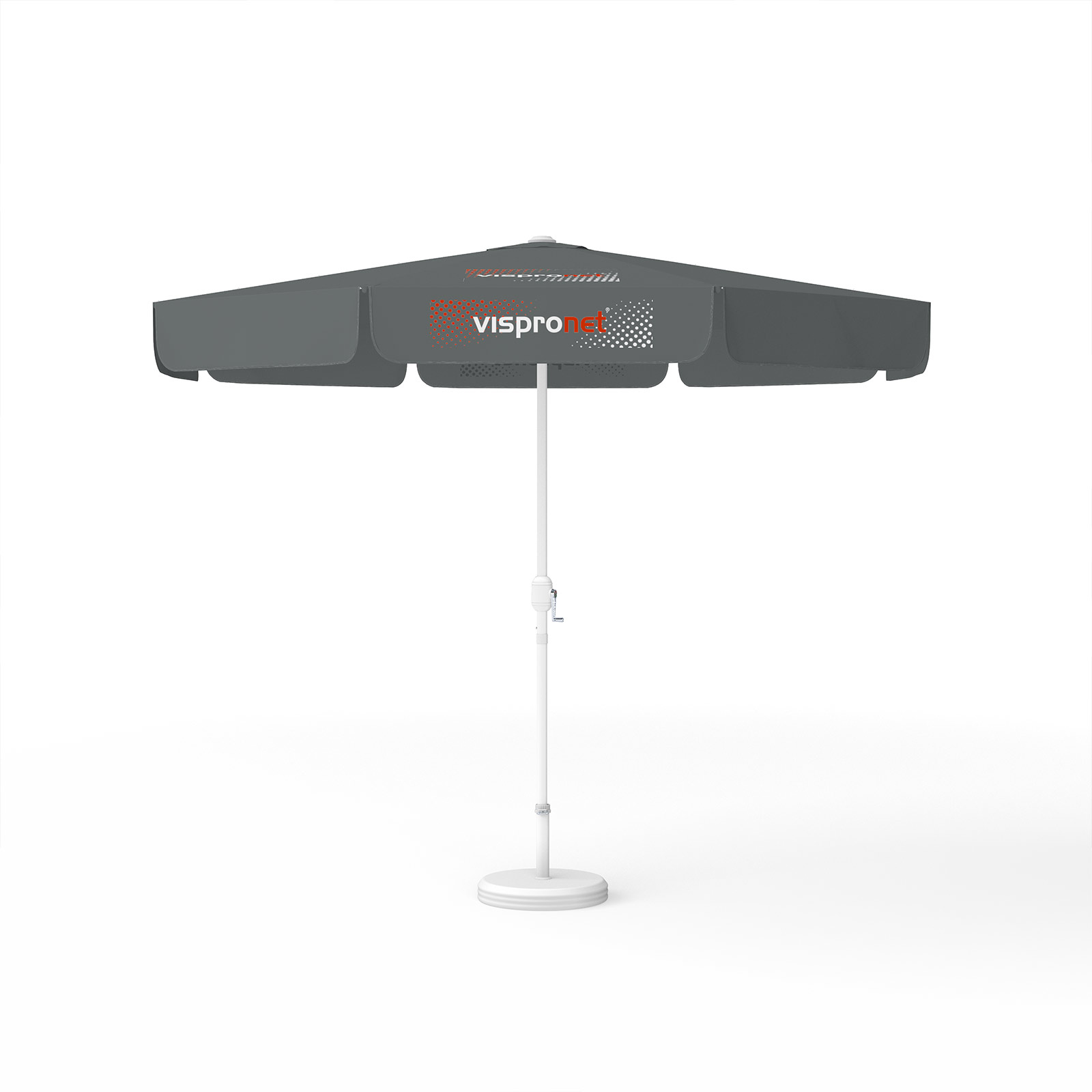 Parasol with logo print, Ø 300 cm, 2 segments printed