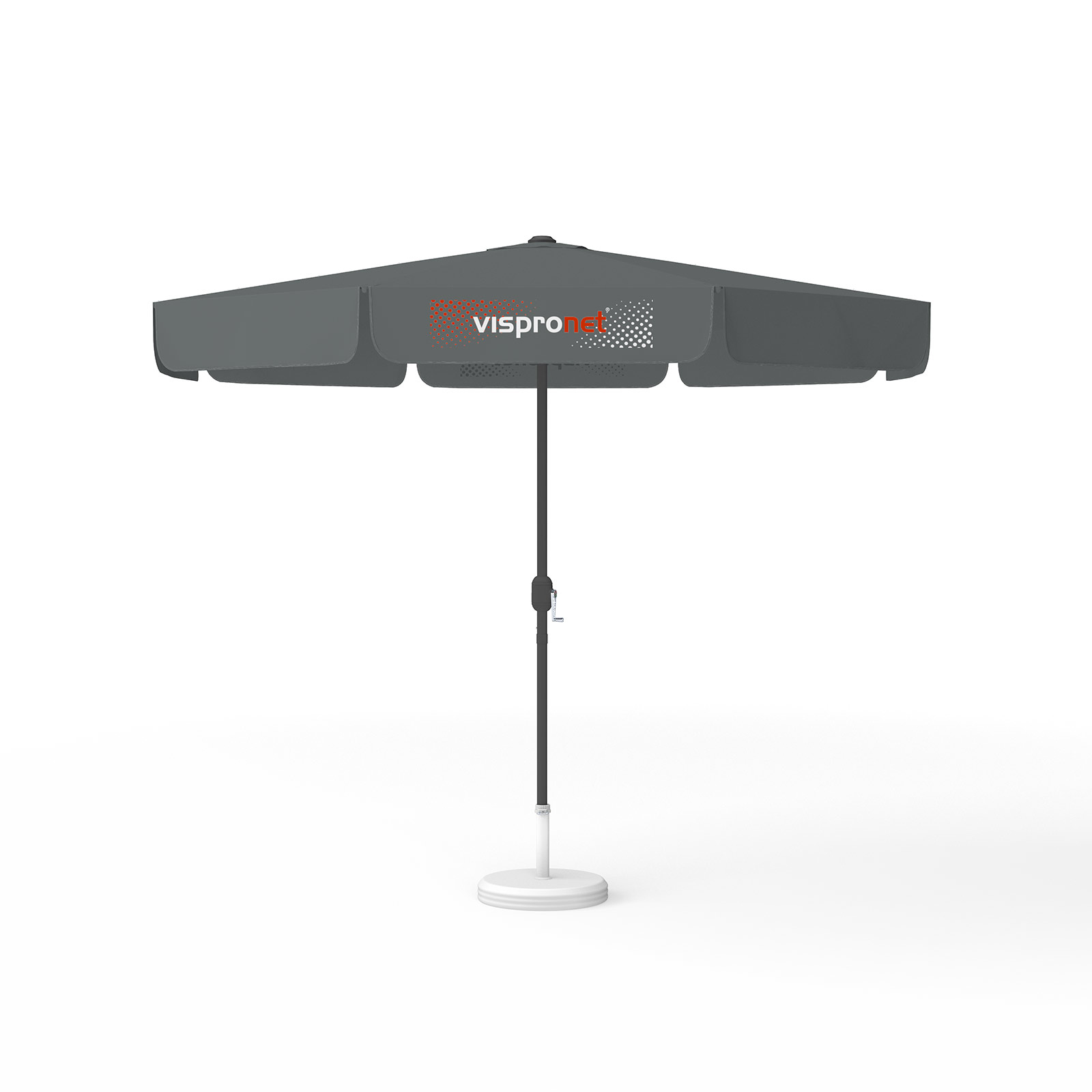 Parasol with logo print, ø 300 cm, 4 valances printed with 1 design