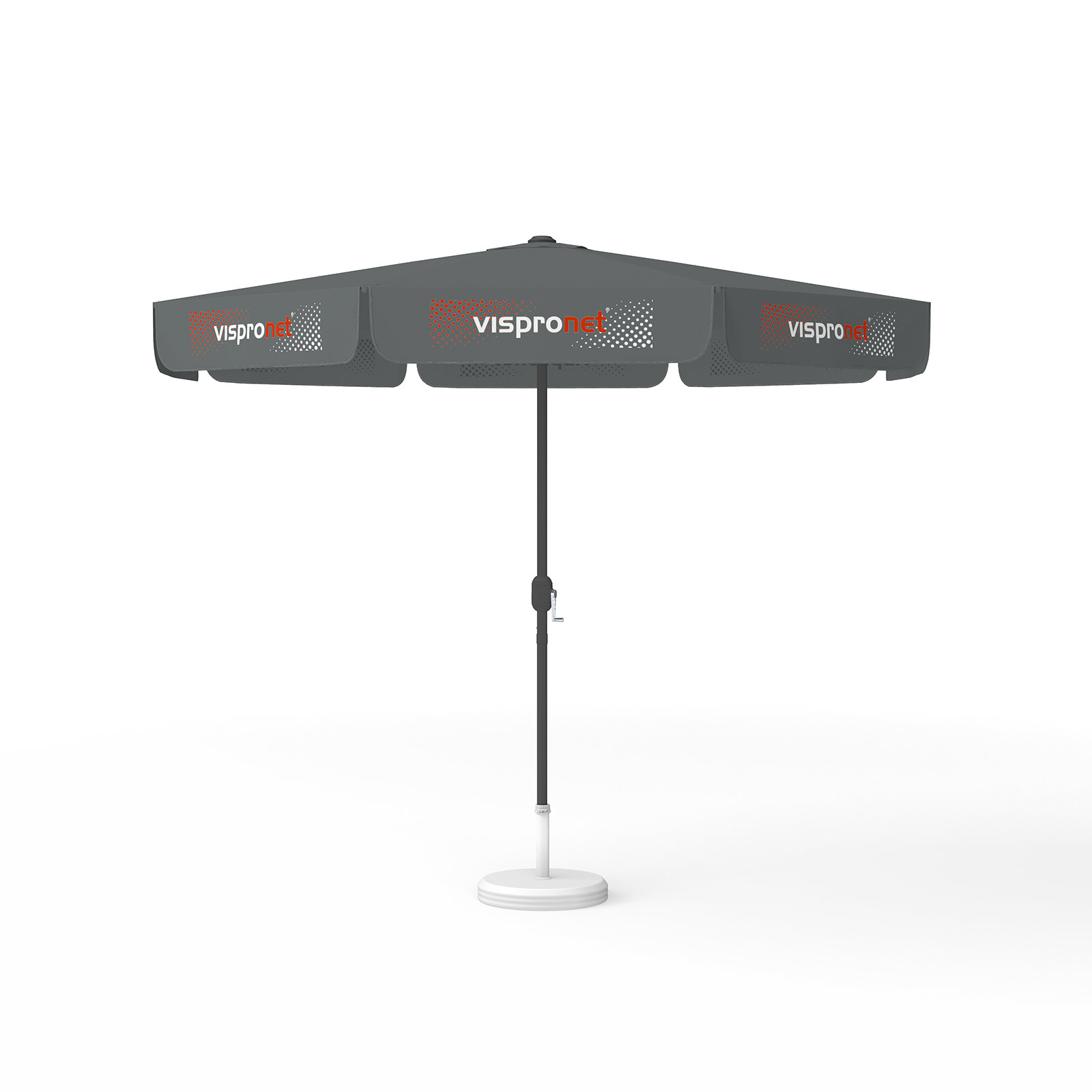 Parasol with logo print, ø 300 cm, all 8 segments printed with 1 design