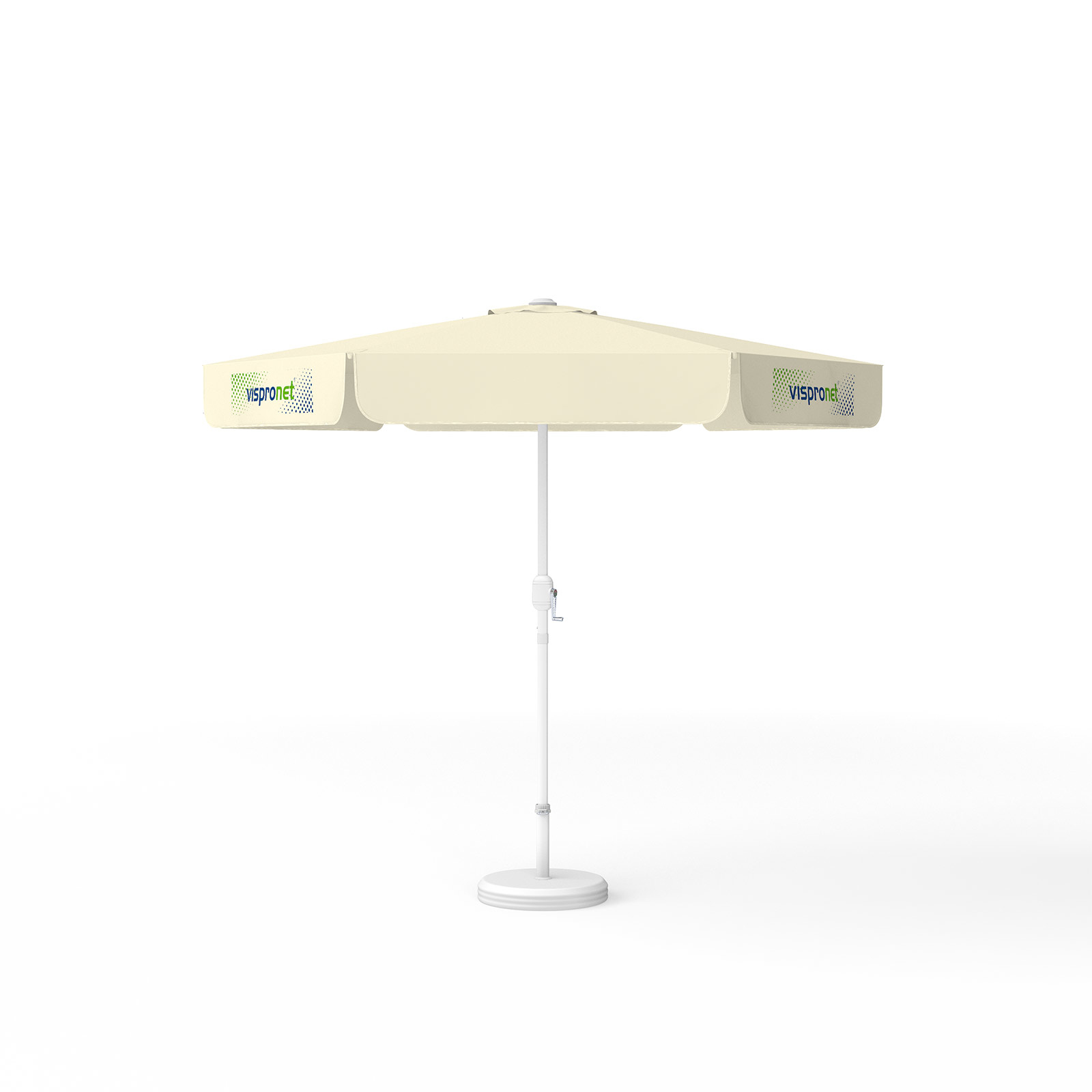 Parasol with logo print, ø 250 cm, 3 printed valances