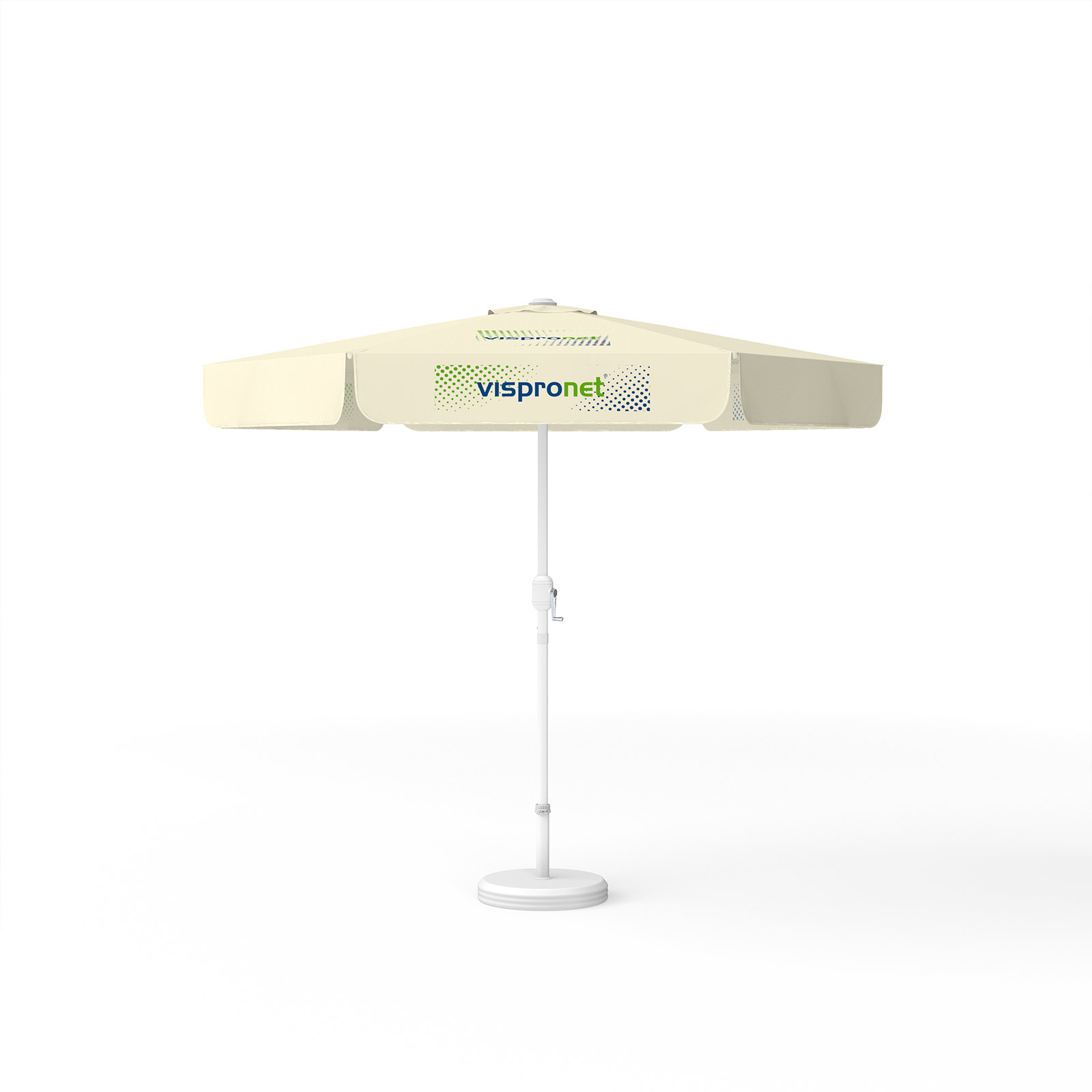 Parasol with logo print, ø 250 cm, 3 printed segments