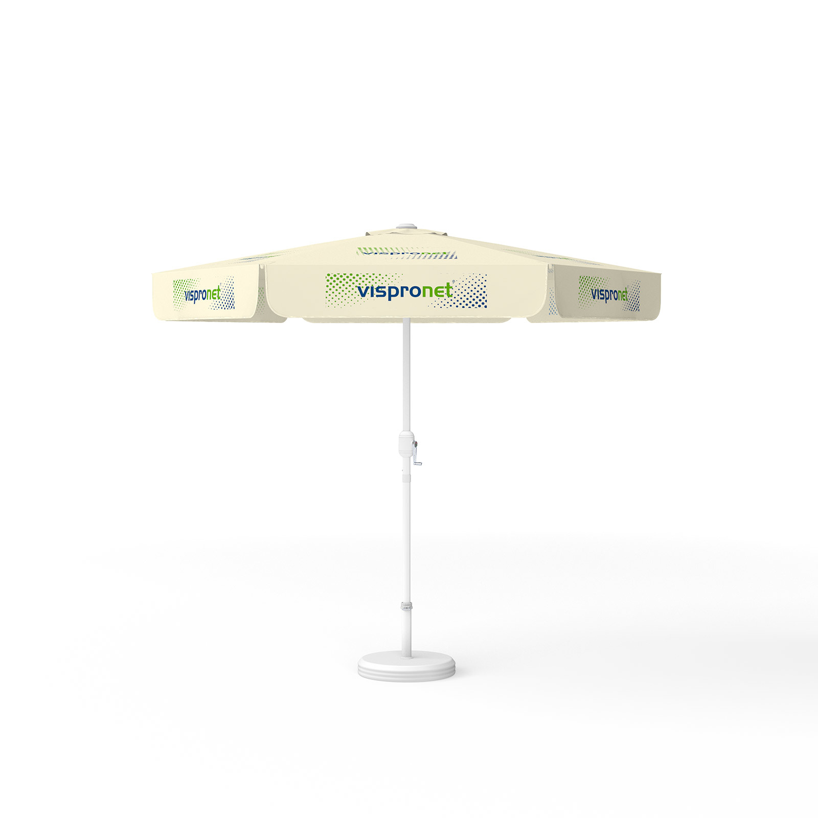 Parasol with logo print, ø 250 cm, all 6 segments printed with 1 design