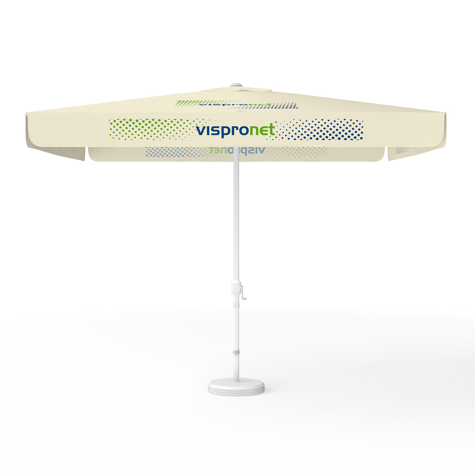 Parasol with logo print, 300 x 300 cm, all 4 segments printed with 1 design