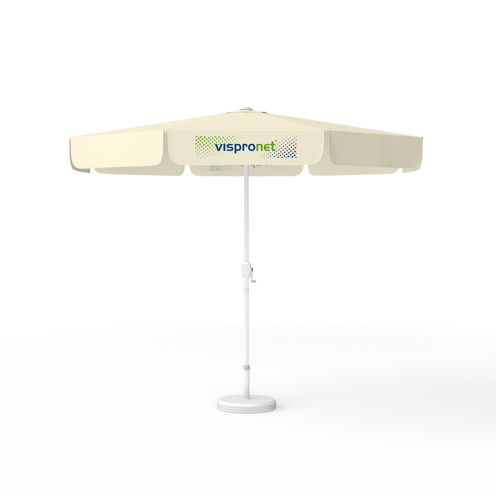 Parasol with logo print, ø 300 cm, 4 valances printed with 1 design