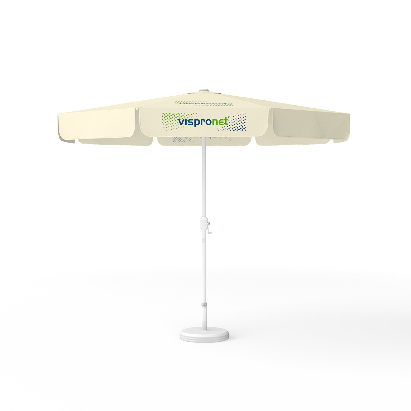 Parasol with logo print, ø 300 cm, 4 segments printed with 1 design