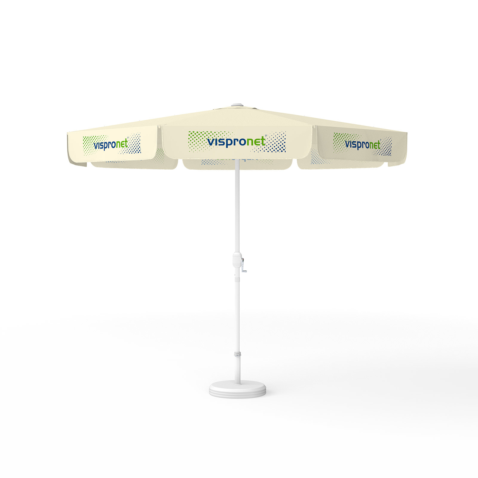 Parasol with logo print, ø 300 cm, all 8 segments printed with 1 design